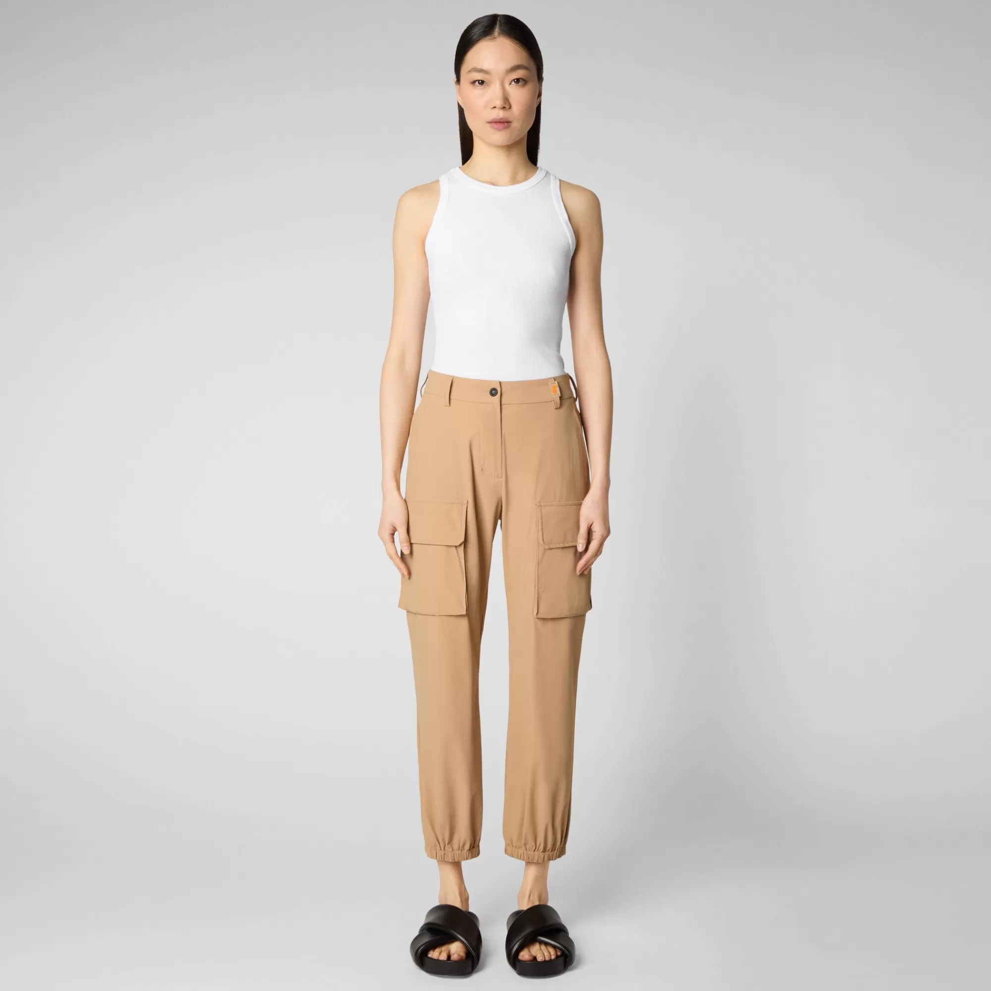 Femme Save The Duck Pantalon Gosy Biscuit Beige Pour Femme