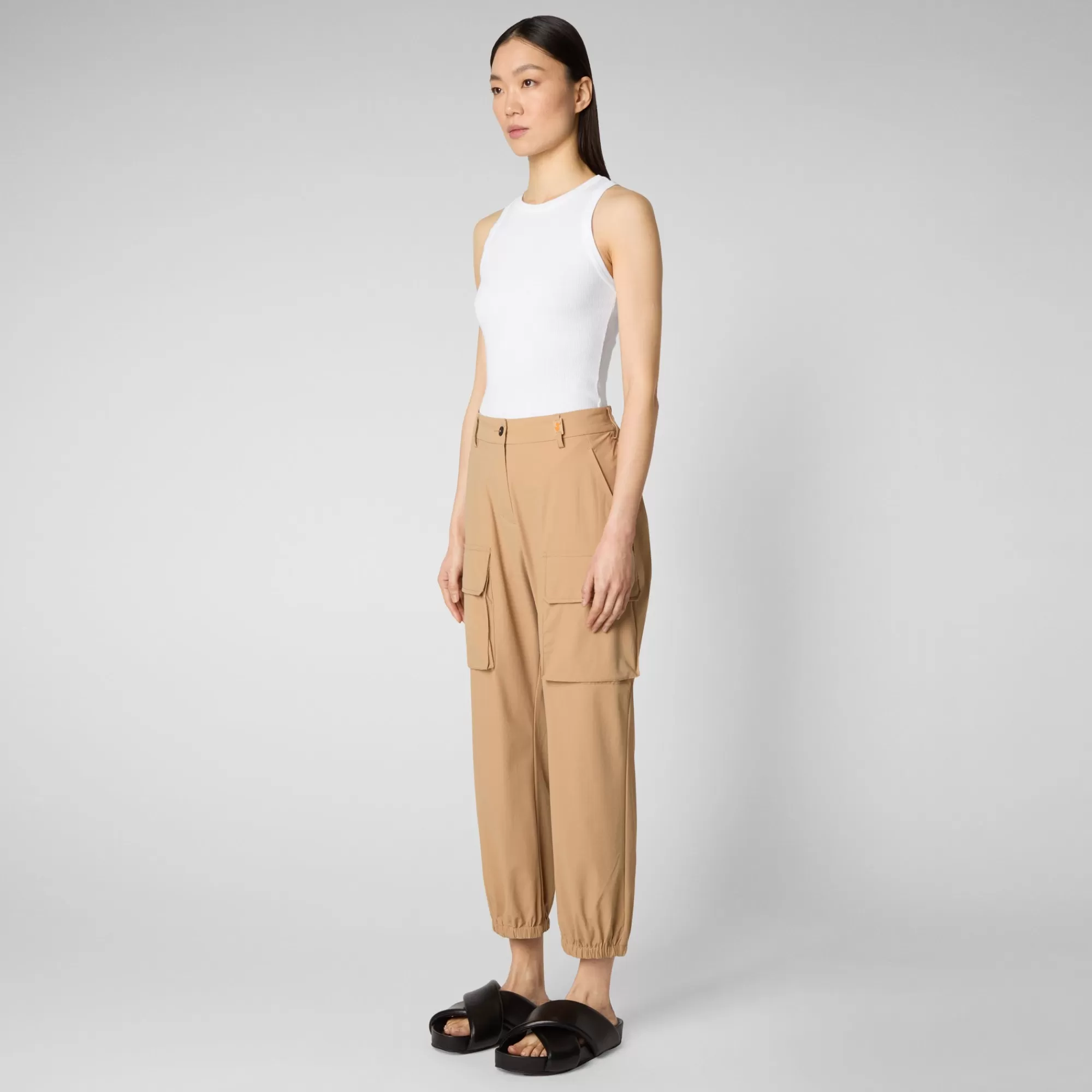 Femme Save The Duck Pantalon Gosy Biscuit Beige Pour Femme