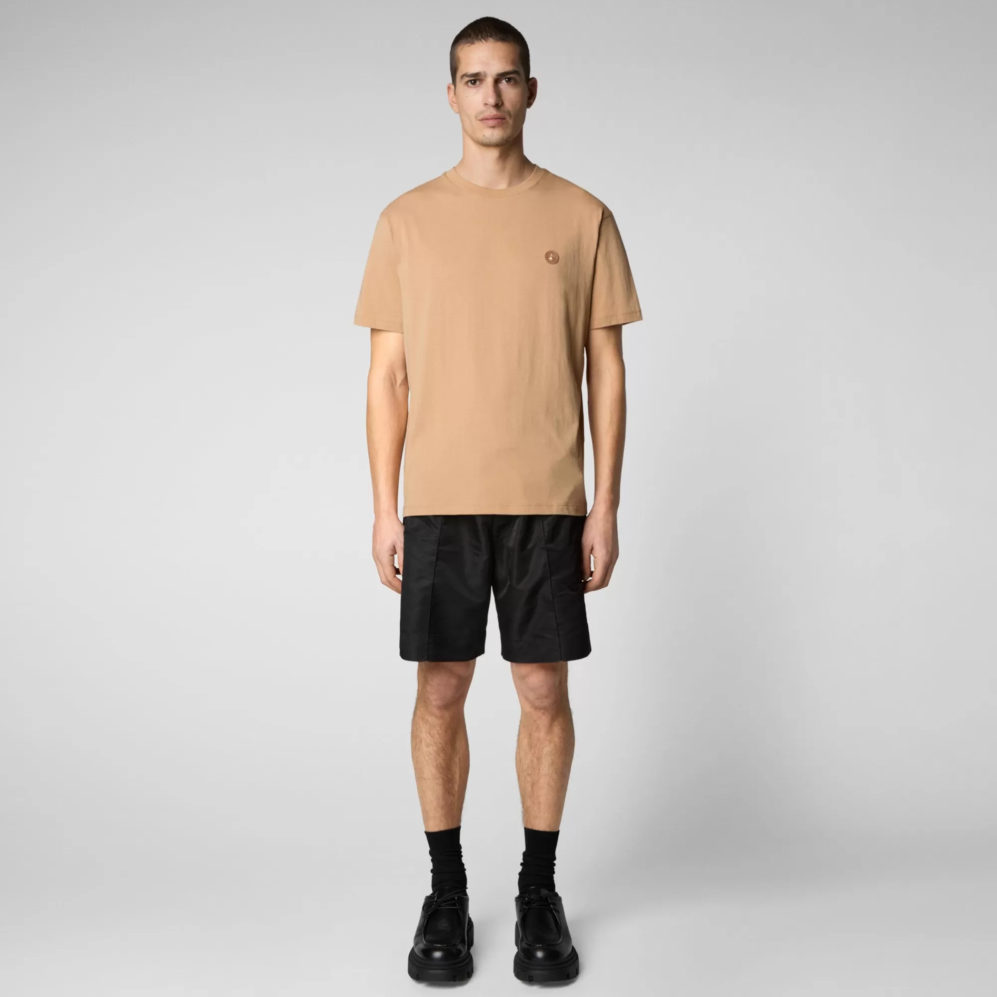 Homme Save The Duck T-shirt Adelmar Biscuit Beige Pour Homme